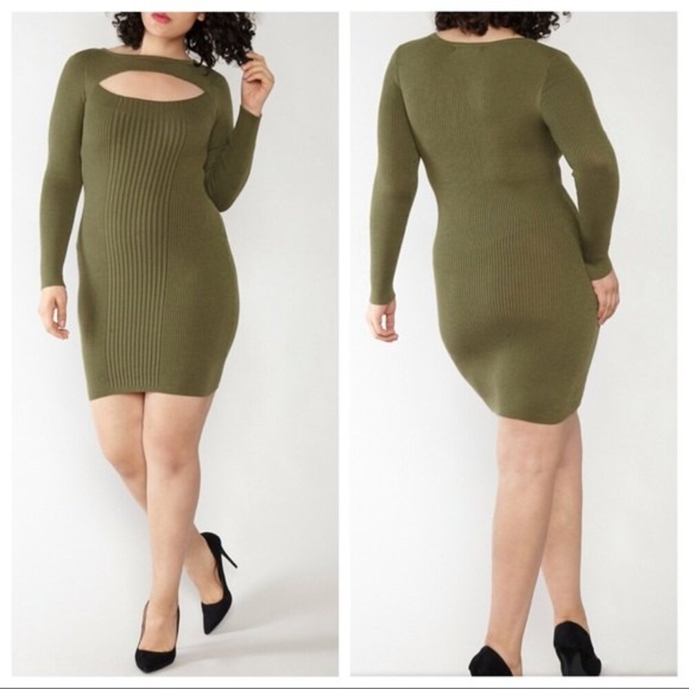 Women’s Plus Size Keyhole Neck Sweater dress size 1X